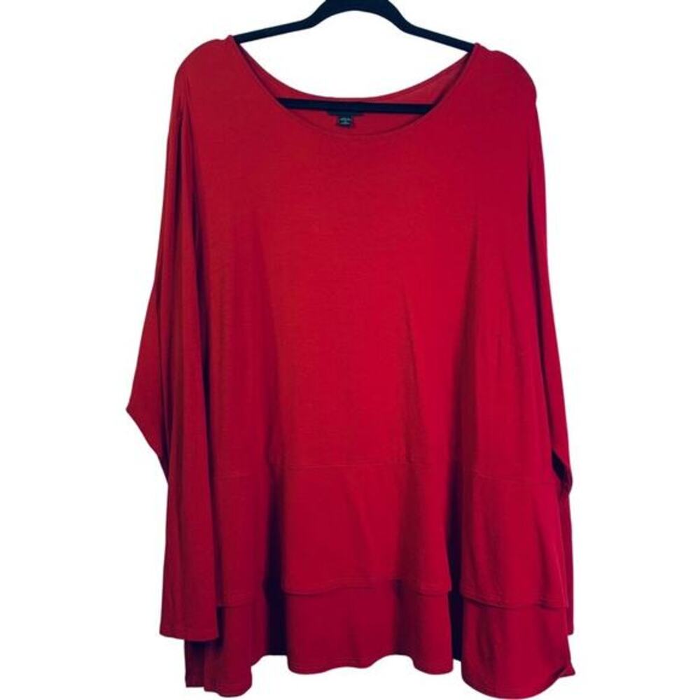 J. Jill‎ Blouse Top Wide Neck Weaver Collection Plus Size Double Ruffle Peplum